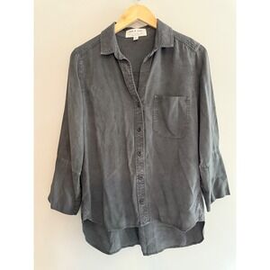 Cloth &‎ Stone Anthro Button Down Top Bell Sleeve Gray Small
